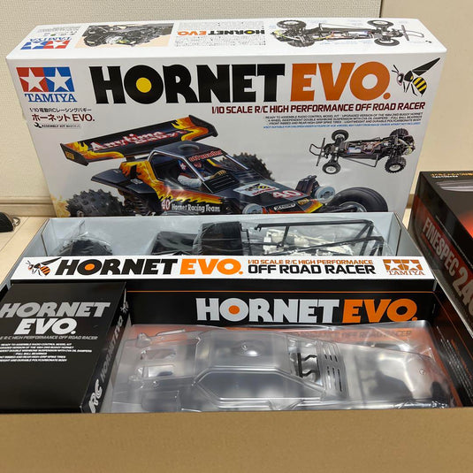 Used Tamiya 1/10 Hornet EVO Unopened Kit with Finespec 2.4G Drive Set