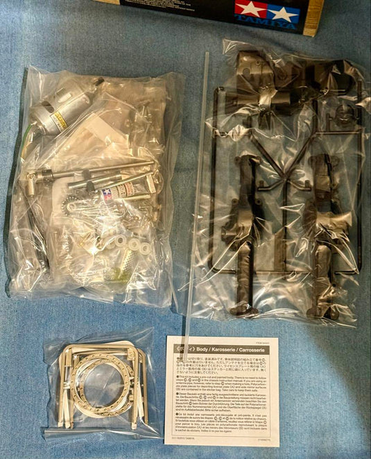 Used Tamiya Toyota FJ Cruiser CC-01 Chassis with Painted Orange Body Unused