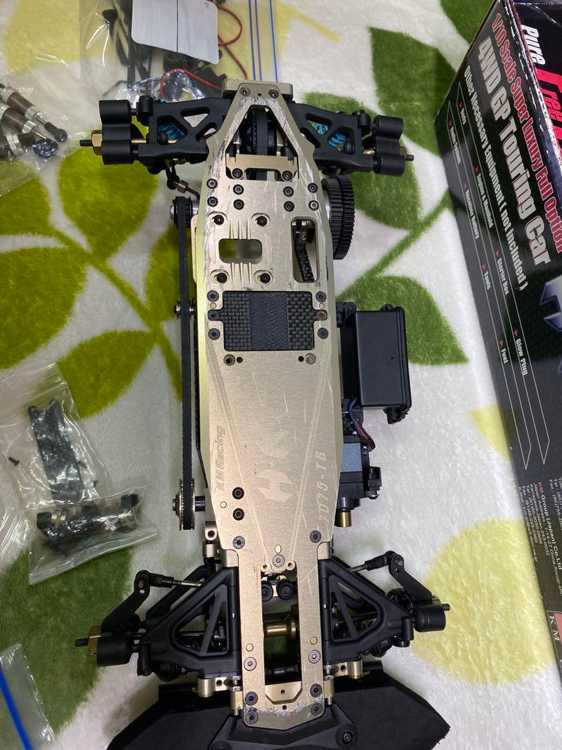 Load image into Gallery viewer, Used KM Racing HK1 Evolution 1/10 RC Car Chassis with Sanwa Servo Used
