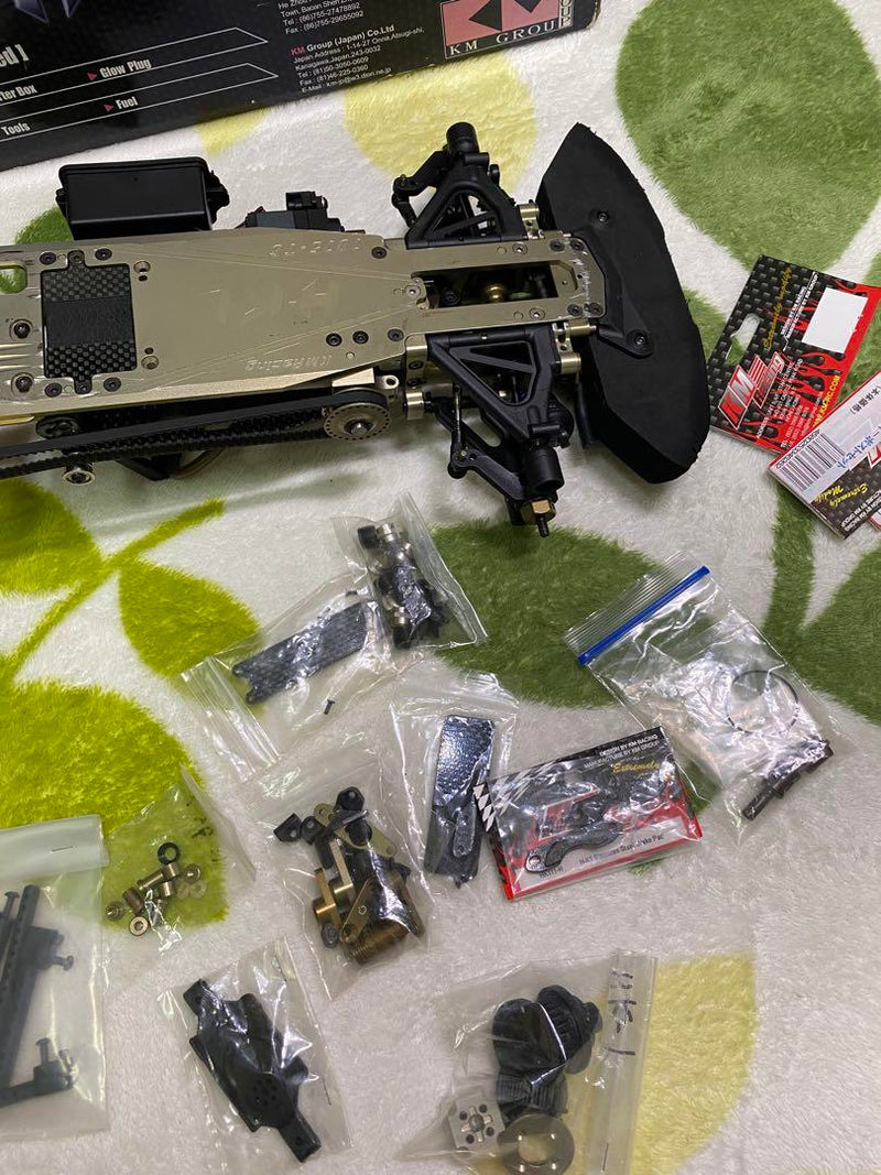 Load image into Gallery viewer, Used KM Racing HK1 Evolution 1/10 RC Car Chassis with Sanwa Servo Used
