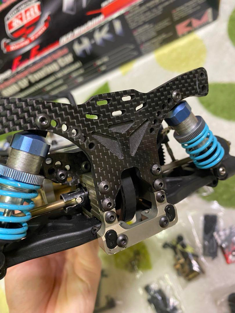 Load image into Gallery viewer, Used KM Racing HK1 Evolution 1/10 RC Car Chassis with Sanwa Servo Used
