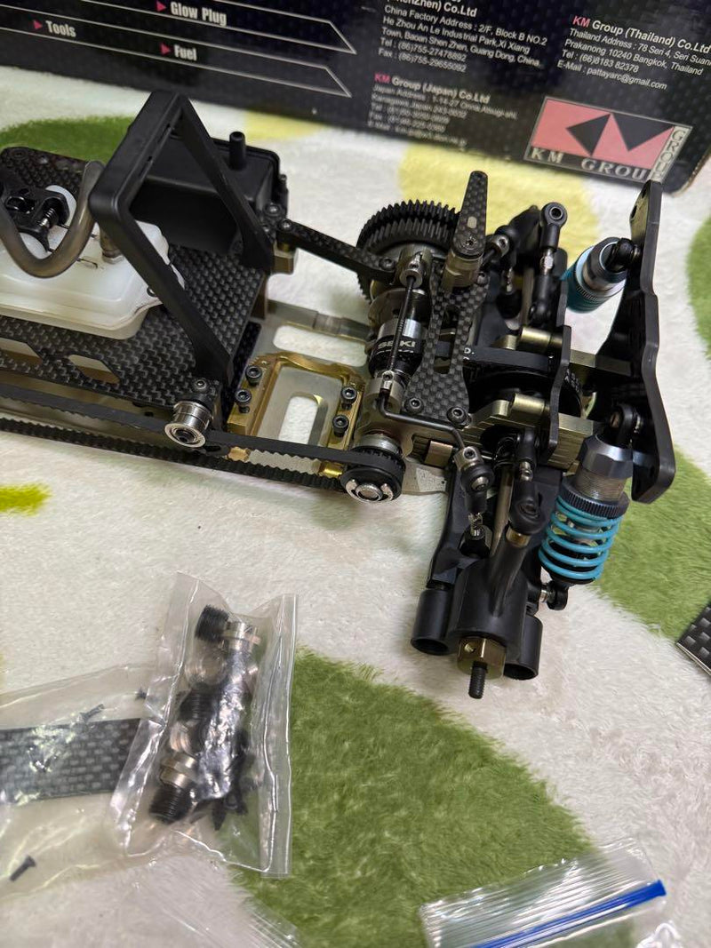 Load image into Gallery viewer, Used KM Racing HK1 Evolution 1/10 RC Car Chassis with Sanwa Servo Used
