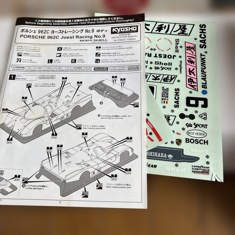 Load image into Gallery viewer, Used Kyosho Porsche 962C Joest Racing Carbon Edition Unassembled Kit
