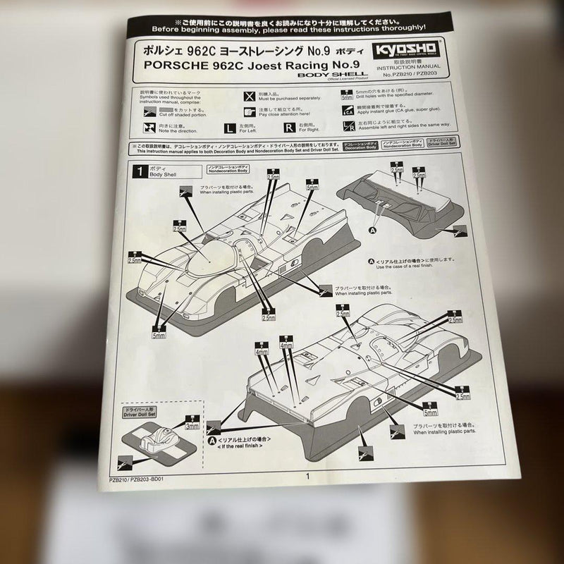 Load image into Gallery viewer, Used Kyosho Porsche 962C Joest Racing Carbon Edition Unassembled Kit
