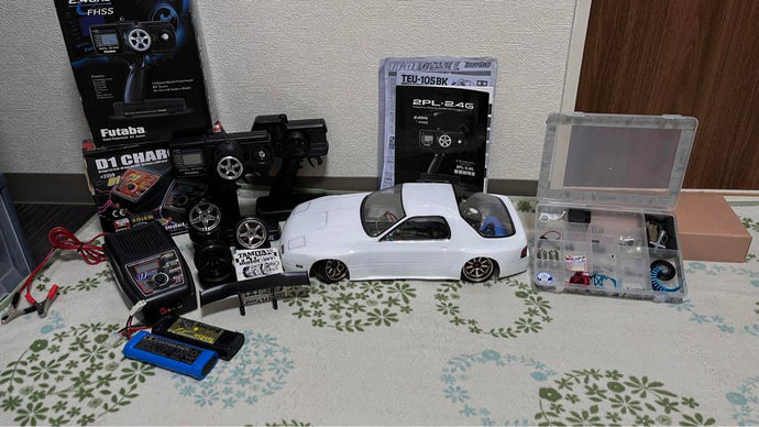 Used Tamiya TT-01D Type-E Drift RC Full Set with Futaba Radio & FC3S Body