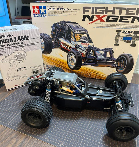 Tamiya Fighter Nexgen DT-04 with Option Parts & Kyosho 2.4GHz Radio Set Unused - Used