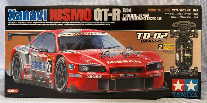 Used Tamiya Xanavi Nismo GT-R R34 1/10 TB-02 Chassis 4WD RC Car Kit Unused