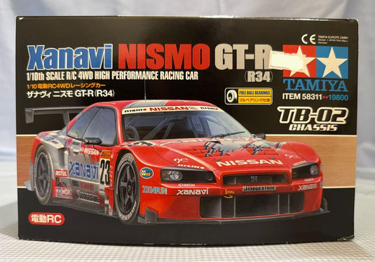 Used Tamiya Xanavi Nismo GT-R R34 1/10 TB-02 Chassis 4WD RC Car Kit Unused