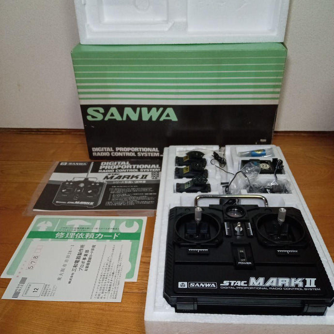 Used Sanwa STAC MARK2 4B 4-Channel 3-Servo Radio Control System Unused in Box