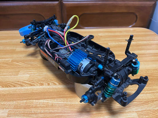 Used Tamiya TT-01E RC Full Set with Many Option Parts and 3 Bodies