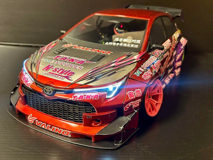 Addiction GR Corolla RC Body Painted with Taka Vinyl Decals - Used