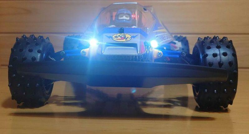 Chargez l&#39;image dans la visionneuse de la galerie, Used Tamiya Thunder Dragon 2021 Assembled RC Car Full Set with LED &amp; Sanwa Radio
