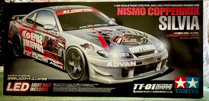 Used Tamiya Nismo Coppermix Silvia TT-01 Chassis Kit with LED Light Unit