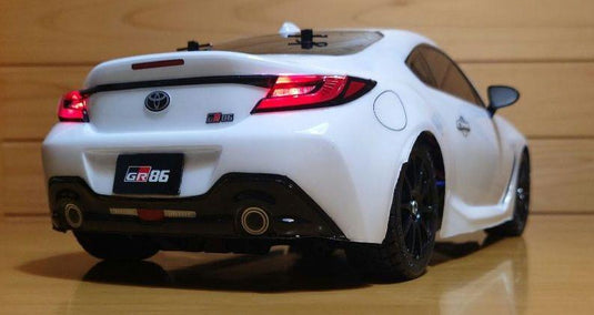 Used Tamiya Toyota GR86 White Assembled Full Set with Sanwa MX-6 Transmitter Unused