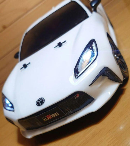 Used Tamiya Toyota GR86 White Assembled Full Set with Sanwa MX-6 Transmitter Unused