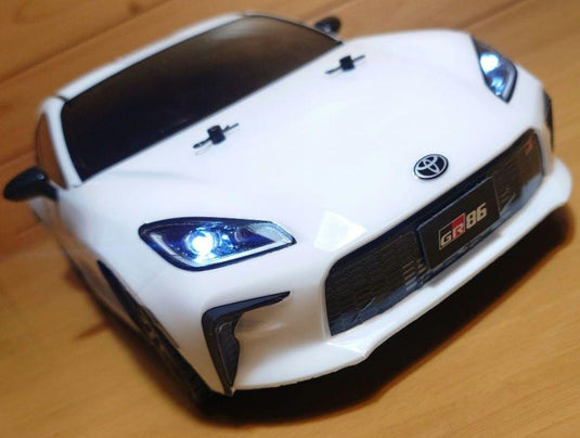 Used Tamiya Toyota GR86 White Assembled Full Set with Sanwa MX-6 Transmitter Unused
