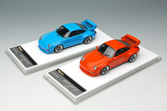 VISION VM114F Porsche 911(993) GT2 Street 1996 Riviera Blue Limited 100pcs Make Up 1/43 VM114F
