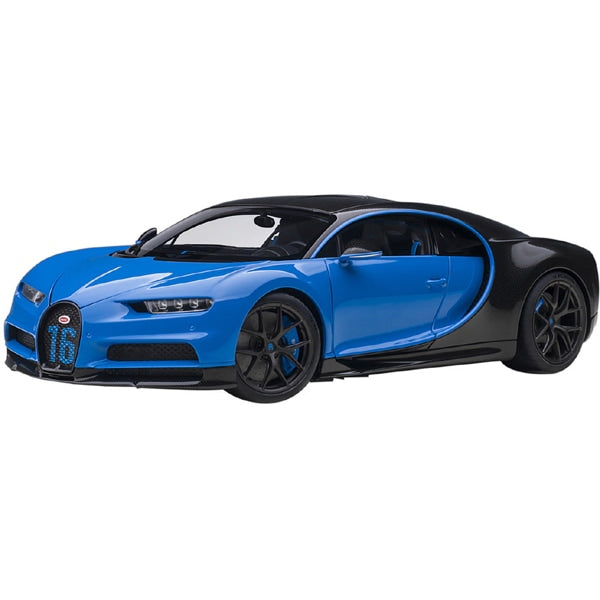 Chargez l&#39;image dans la visionneuse de la galerie, AUTOart 70997 1/18 Bugatti Chiron Sport 2019 bleu français/noir carbone composite moulé sous pression
