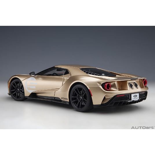 AUTOart 72928 1/18 Ford GT Holman Moody Heritage Edition Gold/Red Diecast