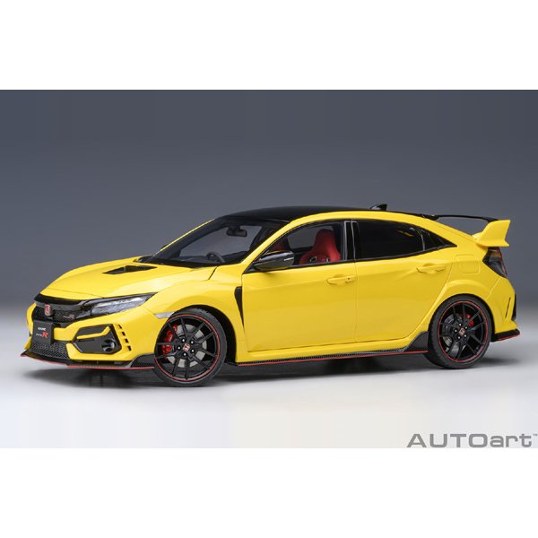 Cargue la imagen en el visor de la galería, AUTOart 73225 1/18 Honda Civic Type R FK8 Edición Limitada Amarillo Luz Solar II Diecast
