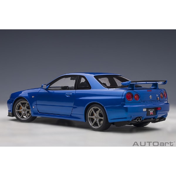 Cargue la imagen en el visor de la galería, AUTOart 77408 1/18 Nissan Skyline GT-R R34 V-Spec II Bayside azul fundido a presión
