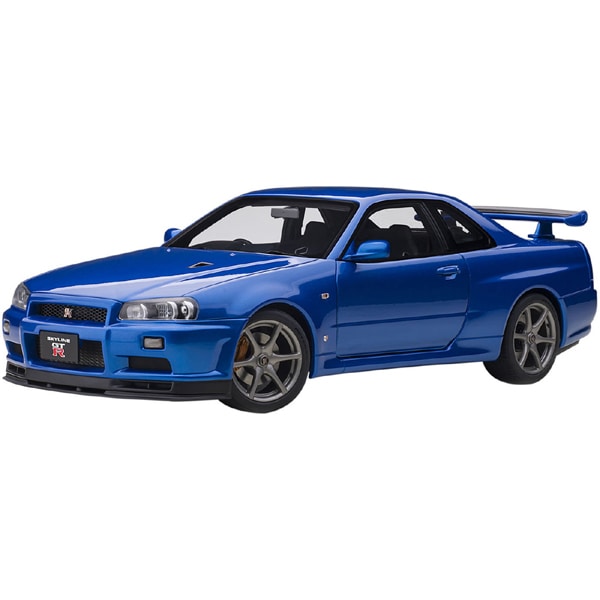 Carica immagine in Galleria Viewer, AUTOart 77408 1/18 Nissan Skyline GT-R R34 V-Spec II Bayside Blue Diecast
