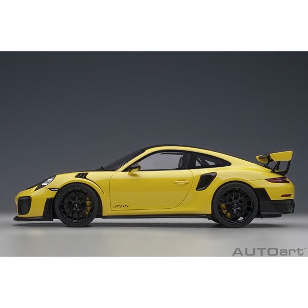 Chargez l&#39;image dans la visionneuse de la galerie, AUTOart 78172 1/18 Porsche 911 (991.2) GT2 RS Weissach Package jaune/noir carbone moulé sous pression
