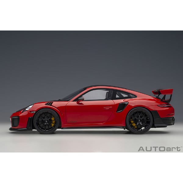 Cargue la imagen en el visor de la galería, AUTOart 78173 1/18 Porsche 911 (991.2) GT2 RS Weissach Paquete Rojo/Negro Carbón Diecast
