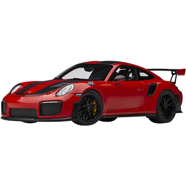 AUTOart 78173 1/18 Porsche 911 (991.2) GT2 RS Weissach Package Rouge/Noir Carbone Moulé Sous Pression