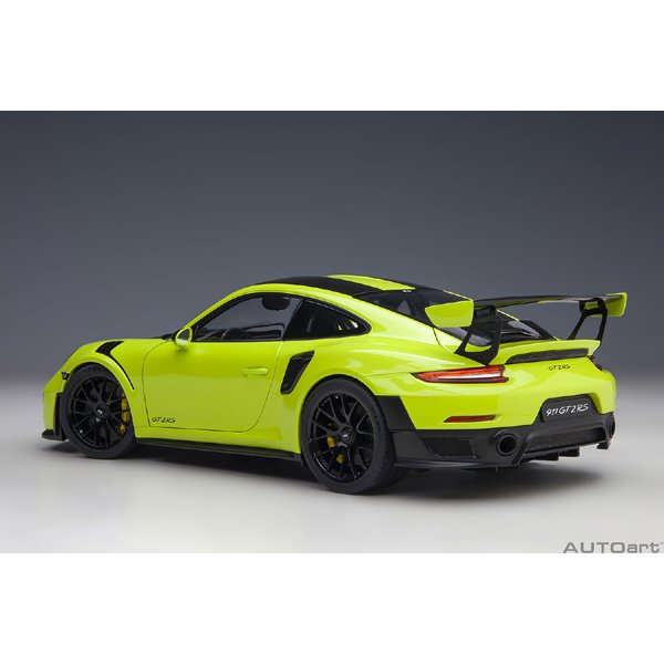 Chargez l&#39;image dans la visionneuse de la galerie, AUTOart 78187 1/18 Porsche 911 991.2 GT2 RS Weissach Package vert clair/noir carbone moulé sous pression
