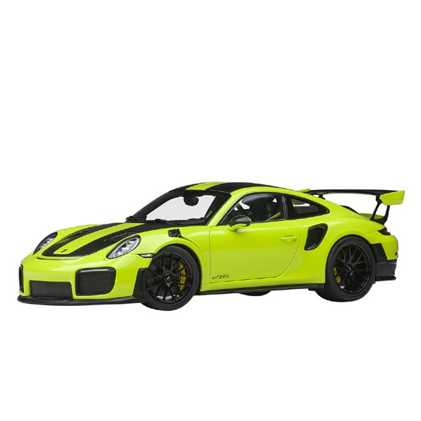 Cargue la imagen en el visor de la galería, AUTOart 78187 1/18 Porsche 911 991.2 GT2 RS Paquete Weissach verde claro/negro carbón fundido a presión
