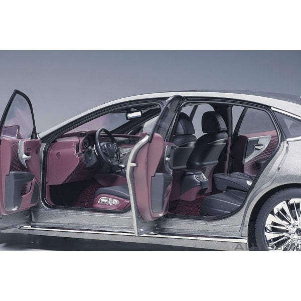 Load image into Gallery viewer, AUTOart 78867 1/18 Lexus LS500h Metallic Grey with Crimson &amp; Black Interior Diecast
