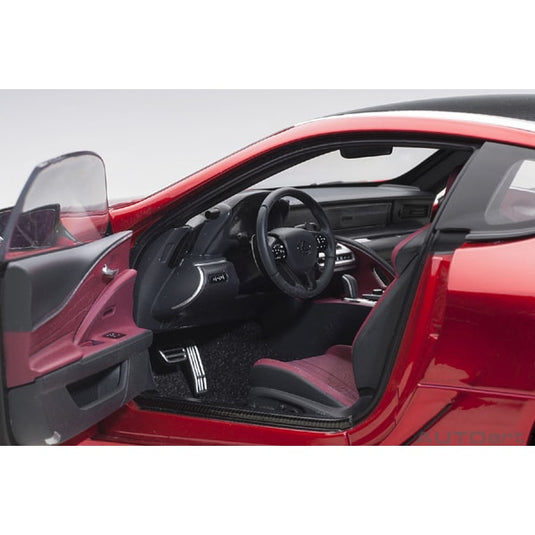 AUTOart 1/18 Lexus LC500 rojo metálico con interior rosa oscuro compuesto fundido a presión