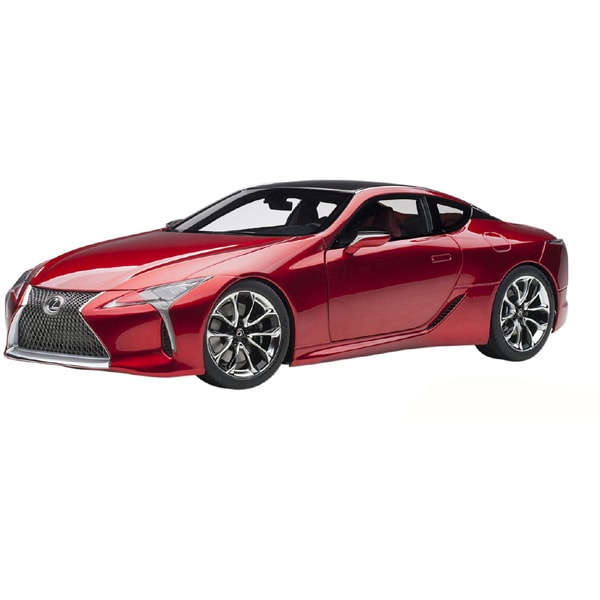 AUTOart 1/18 Lexus LC500 rojo metálico con interior rosa oscuro compuesto fundido a presión