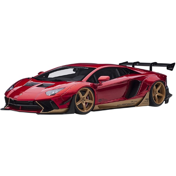 AUTOart 79182 1/18 Liberty Walk LB-WORKS Lamborghini Aventador Edición Limitada Acentos Hyper Rojo/Dorado Diecast