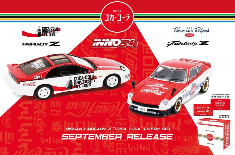 Carica immagine in Galleria Viewer, INNO Models 1/64 Nissan Fairlady Z (S30) &amp; (S32) &quot;Coca-Cola&quot; Box Set
