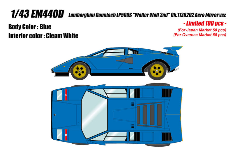 Load image into Gallery viewer, Pre-Order EIDOLON EM440D Lamborghini Countach LP500S Walter Wolf 2nd Ch.1120202 Aero Mirror ver. Limited 100pcs
