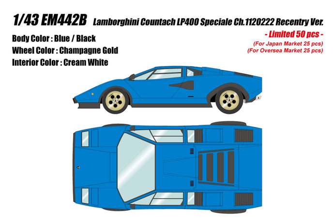 Précommande EIDOLON EM442B Lamborghini Countach LP400 Speciale Ch.1120222 Recencery Ver. Limité à 50 pièces