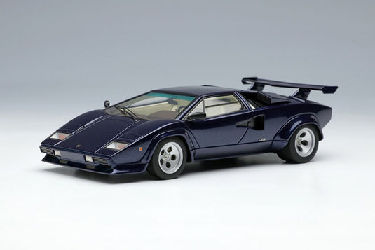 EIDOLON EM446C Lamborghini Countach LP5000S with Wing 1982 Metallic Dark Blue