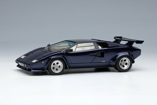 EIDOLON EM446C Lamborghini Countach LP5000S avec aile 1982 Bleu foncé métallisé