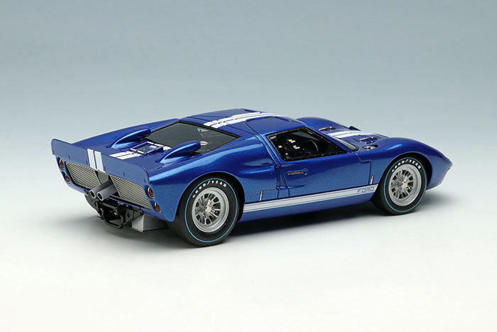 Chargez l&#39;image dans la visionneuse de la galerie, EIDOLON EM478A Ford GT40 Mk.II Street ver. 1966 Bleu Métallisé / Rayure Blanche Limitée 120pcs
