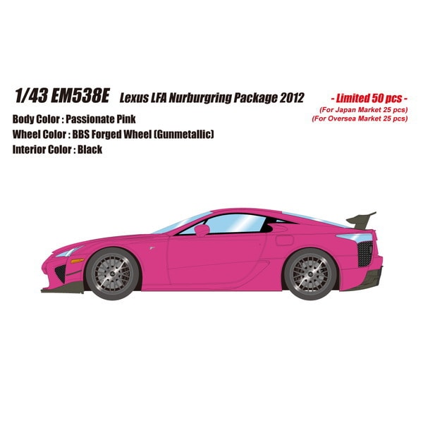 Reserva EIDOLON EM538E Lexus LFA Paquete Nurburgring 2012 Passionate Pink Limited 50 piezas 1/43