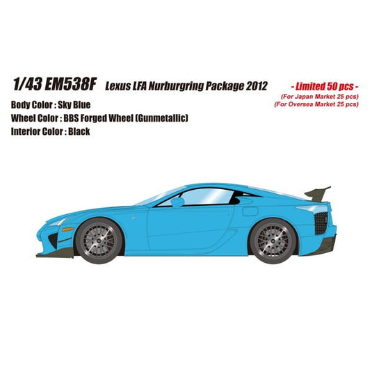 Pre-Order EIDOLON EM538F Lexus LFA Nurburgring Package 2012 Sky Blue Limited 50pcs 1/43