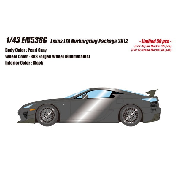 Pre-Order EIDOLON EM538G Lexus LFA Nurburgring Package 2012 Pearl Gray Limited 50pcs 1/43