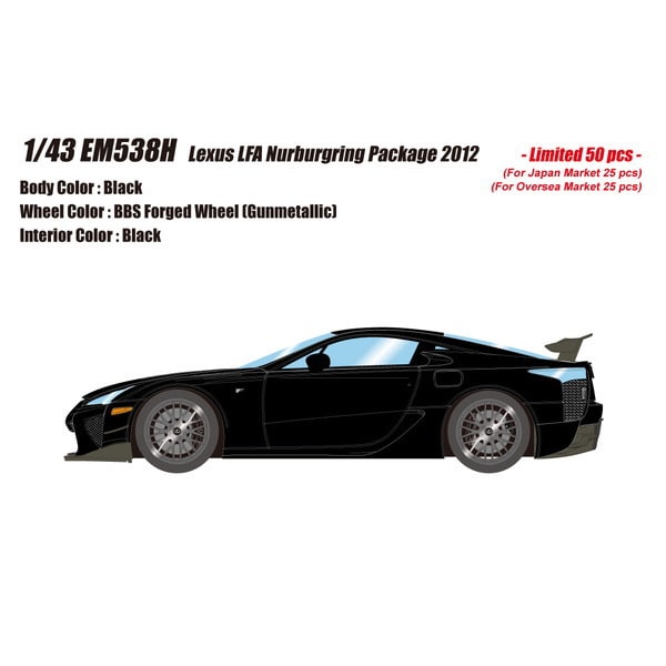 Pre-Order EIDOLON EM538H Lexus LFA Nurburgring Package 2012 Black Limited 50pcs 1/43