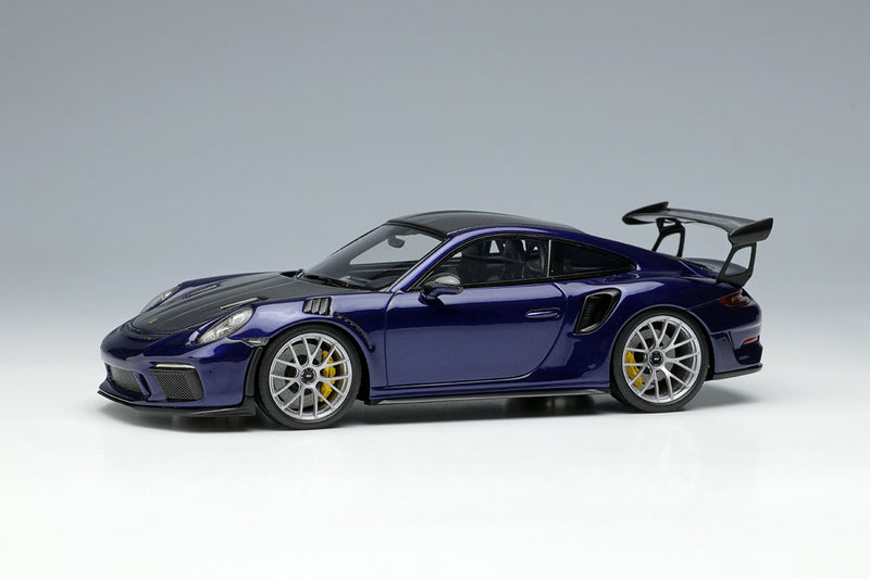 Chargez l&#39;image dans la visionneuse de la galerie, EIDOLON EM574H 1/43 Porsche 911 991.2 GT3 RS Weissach Package 2018 Résine métallisée bleu iris
