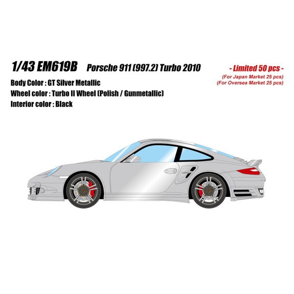 Reserva EIDOLON EM619B Porsche 911 (997.2) Turbo 2010 GT Plata Metálico Limitado 50 piezas 1/43