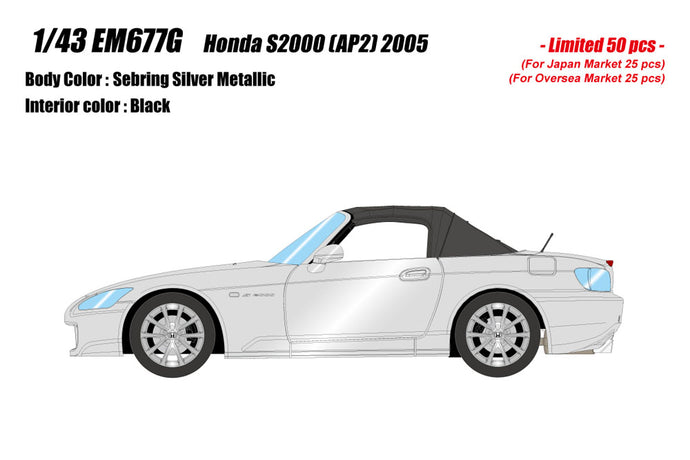 Pre-Order EIDOLON EM677G Honda S2000 (AP2) 2005 Sebring Silver Metallic Limited 50pcs 1/43