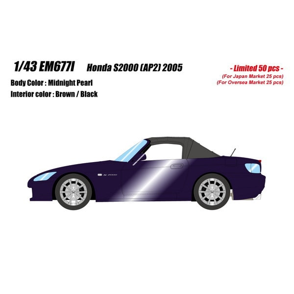 Pré-commande EIDOLON EM677I Honda S2000 (AP2) 2005 Midnight Pearl Limited 50pcs 1/43