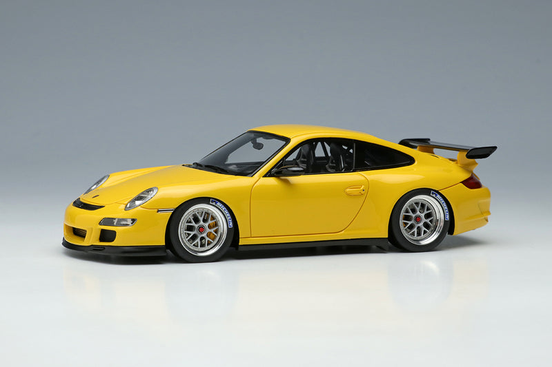 Chargez l&#39;image dans la visionneuse de la galerie, EIDOLON EM710E 1/43 Porsche 911 997 GT3 RS BBS Cup Wheel 2007 Speed ​​Jaune Résine
